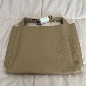 beige tote bag shoulder bag weekend bag